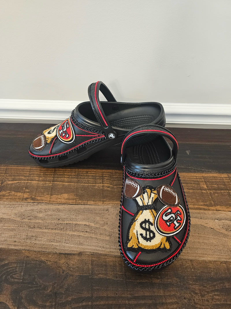 SOLD! Custom 49ers crocs for men