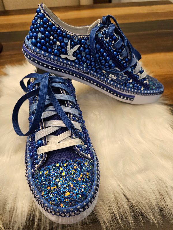 Custom blue (Converse style) tennis shoes