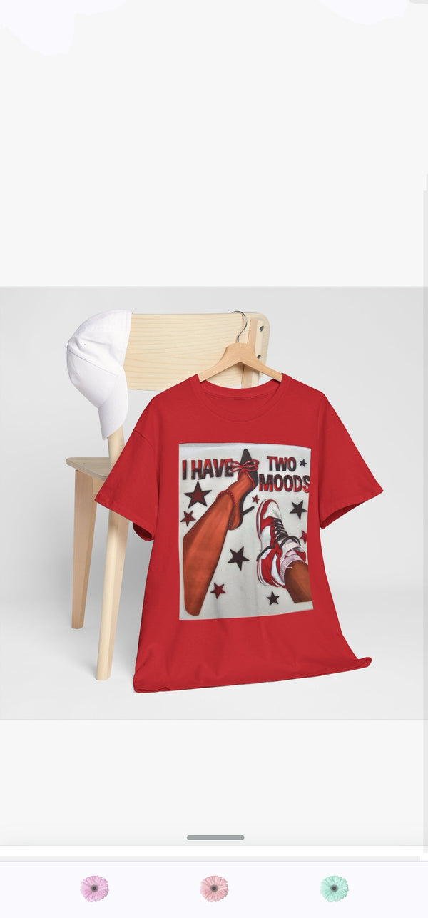 Custom red & black 2 moods t-shirt