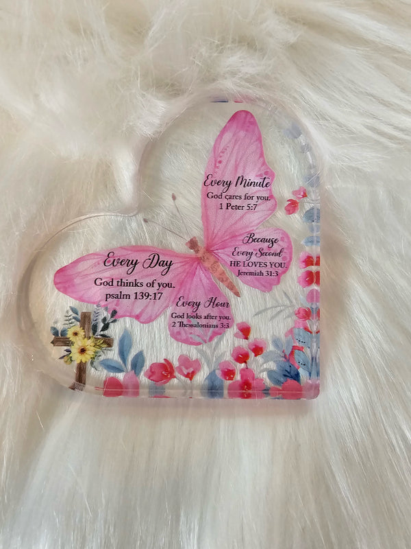 Butterfly heart plaque