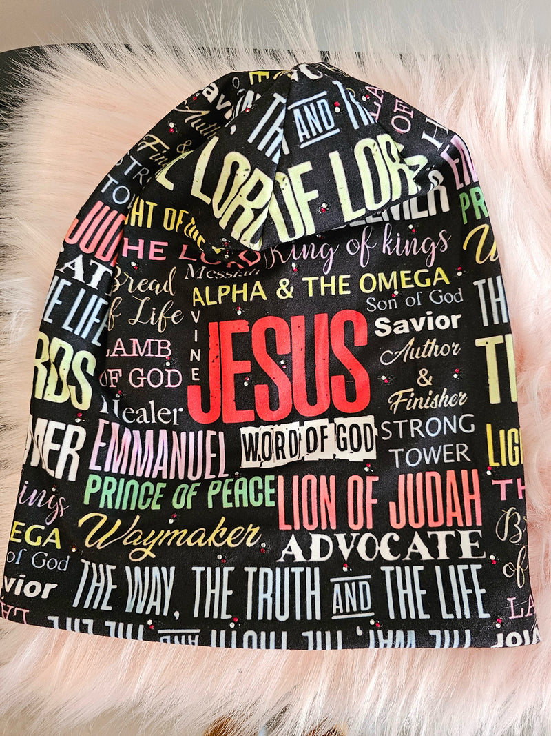 Custom black Christ beanie hat