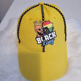 Custom yellow black king baseball hat/cap