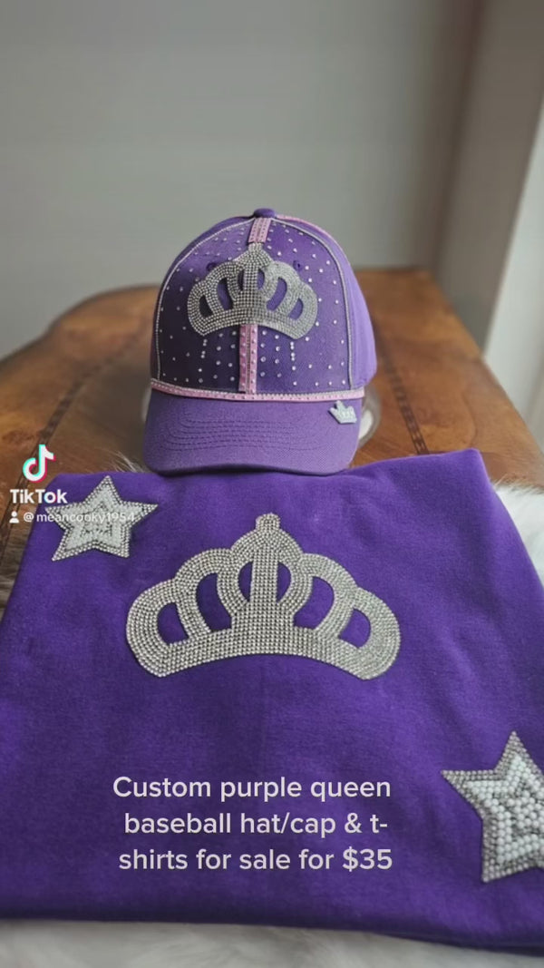 Custom purple queen baseball hat/cap & t-shirt