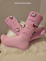 Special order: Custom pink Hello Kitty slouch/junk socks