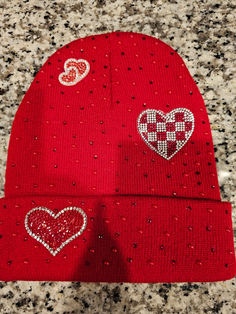 Bright red custom beanie hat