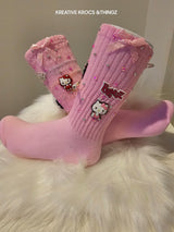 Special order: Custom pink Hello Kitty slouch/junk socks