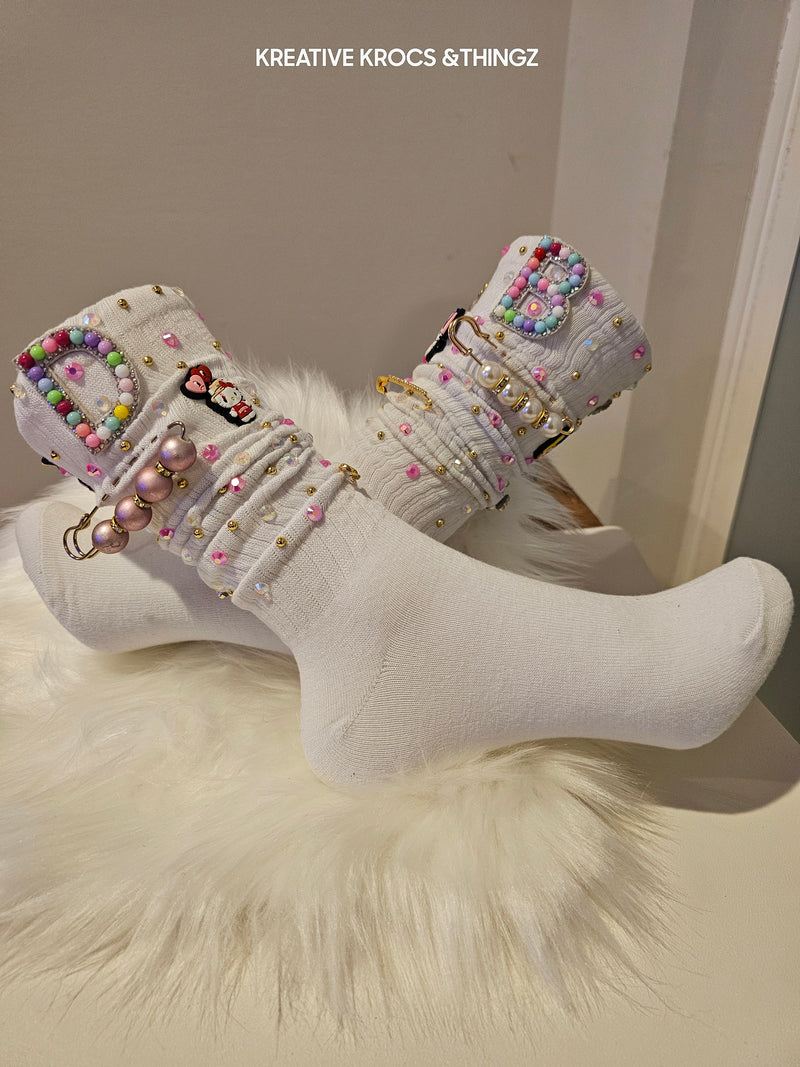 Custom white Hello Kitty slouch/junk socks for sale 2 for $25 or 1 for $15