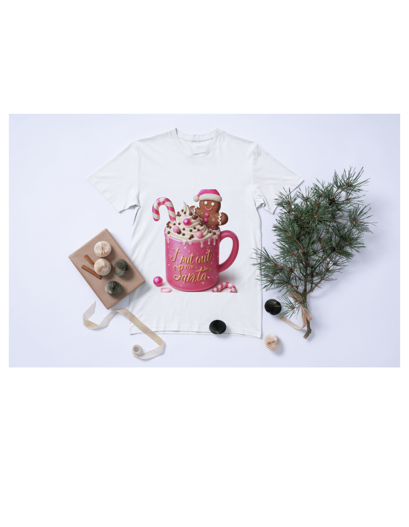 Custom pink mug I put out for Santa Christmas (sublimation) t-shirt for sale